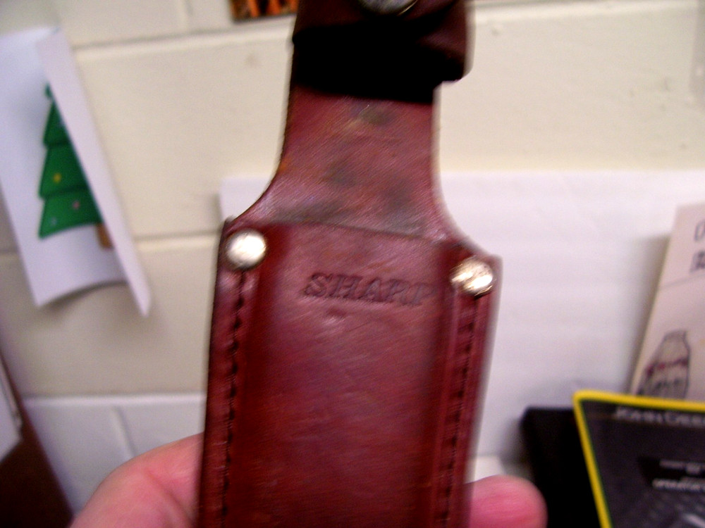 Sharp Small Knife Brown Leather Sheath Scabbard Case