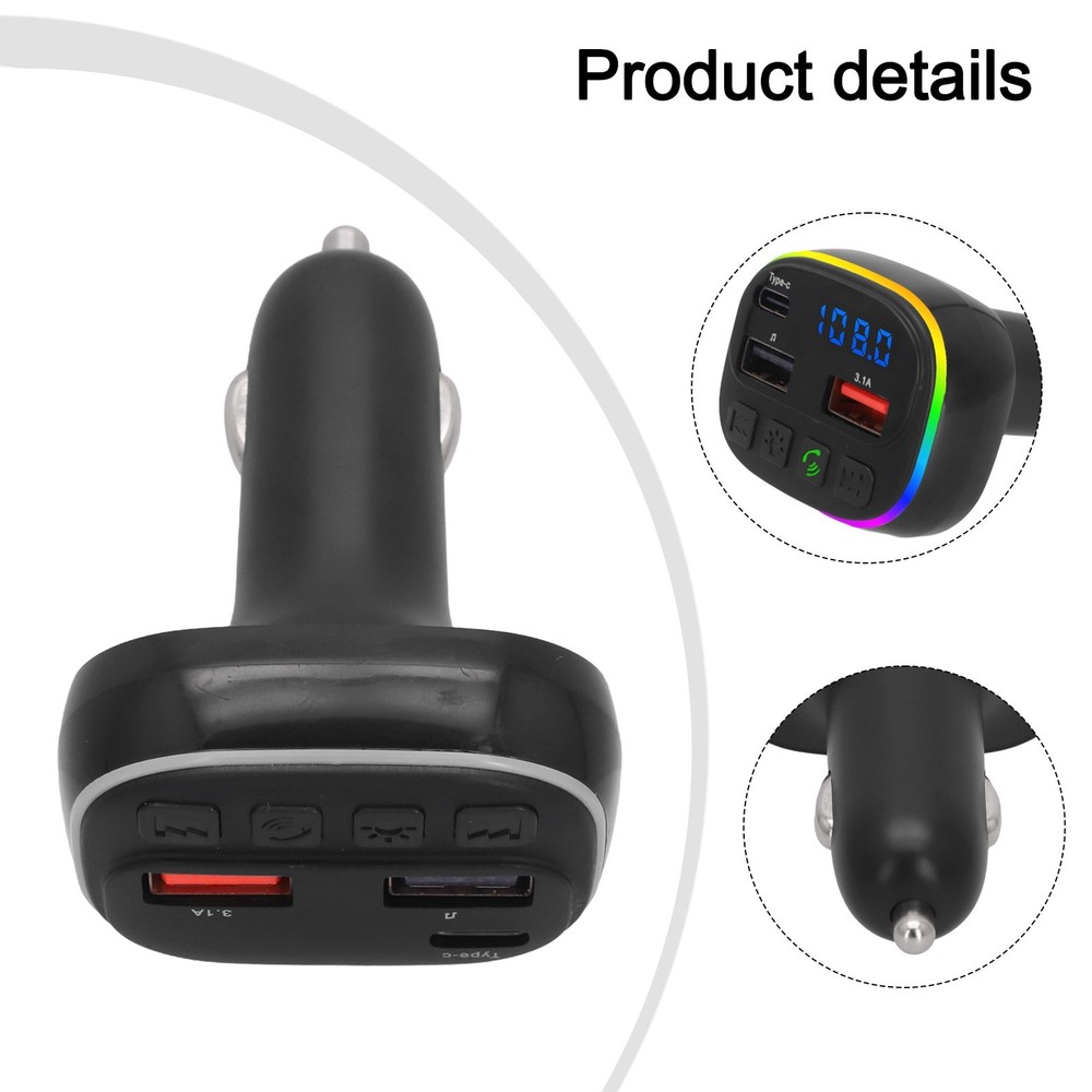 Efficient Car Charger with FM Transmitter Functionality for Music and Calls