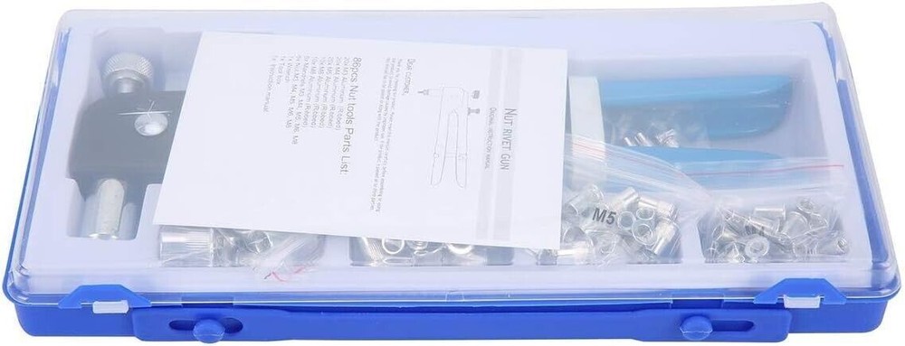 86Pc M3-M8 Threaded Nut Rivet Gun Insert Tool Riveter Rivnut Setter Riveting Kit