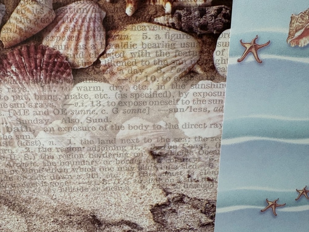 OCEAN, NAUTICAL, SHELLS - 12" x 12" Scrapbook, 5 Single/1 Double-Sided Sheets