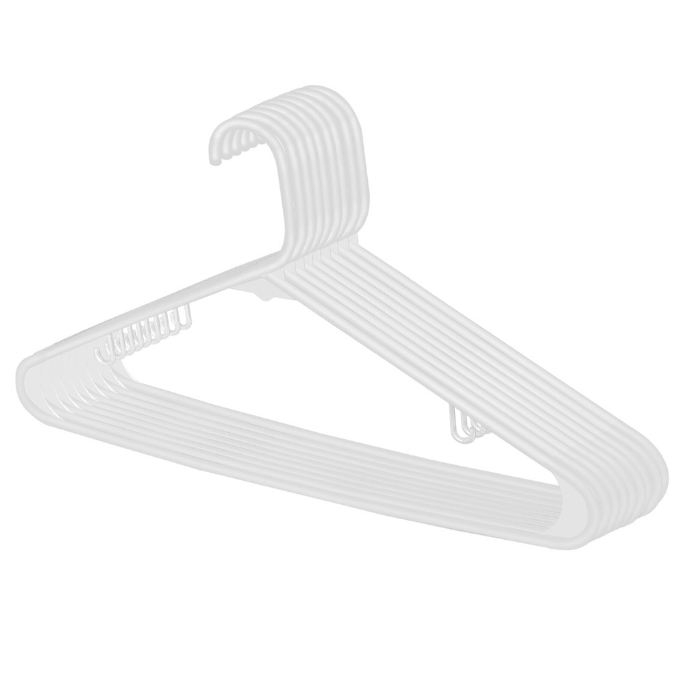 100PCS Reinforced Durable Plastic Space-saving Hangers W/ 2 Hooks Home Organizer