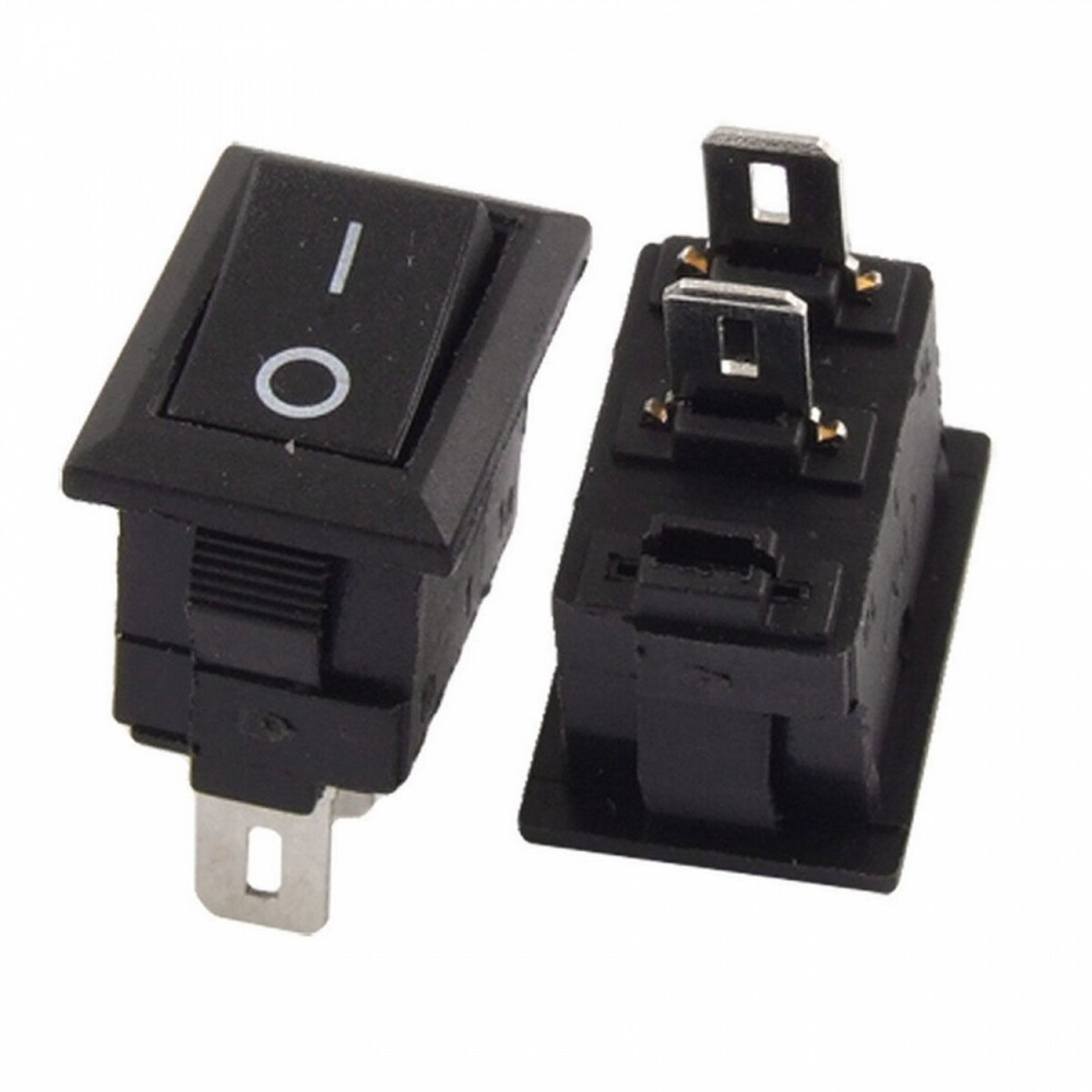 2x Black On/Off Switch Rocker Toggle Press Flip Square Rectangle Basic AC/DC