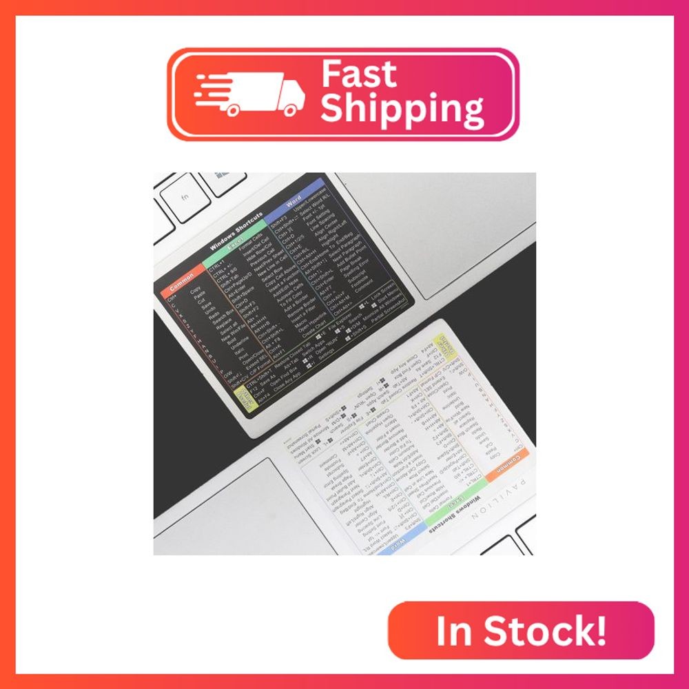 2 Pack Windows 11/10 Shortcut Sticker, Microsoft Windows + Word/Excel Quick Refe