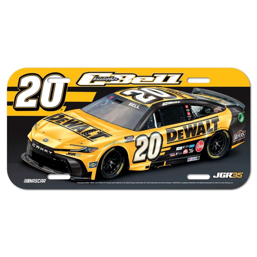 Christopher Bell 2026 DeWalt Plastic Car License Plate
