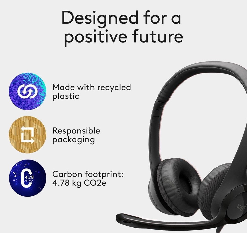 Logitech - H390 - USB Headset with Noise Cancelling Microphone - Black