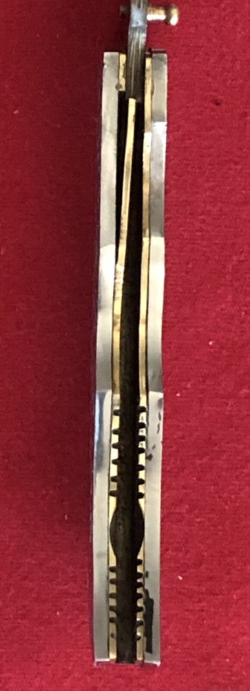 CUSTOM (1) BLADE FOLDING KNIFE & C.C. LEATHERS SHEATH & BELT CLIP-EXCELLENT