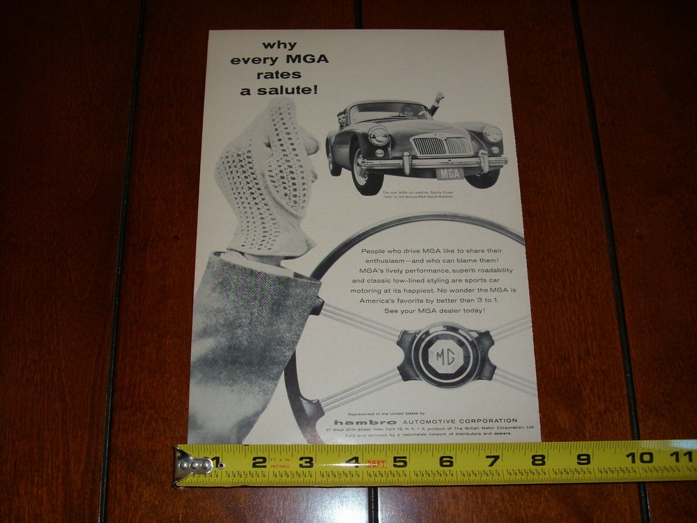 1958 MGA ORIGINAL AD