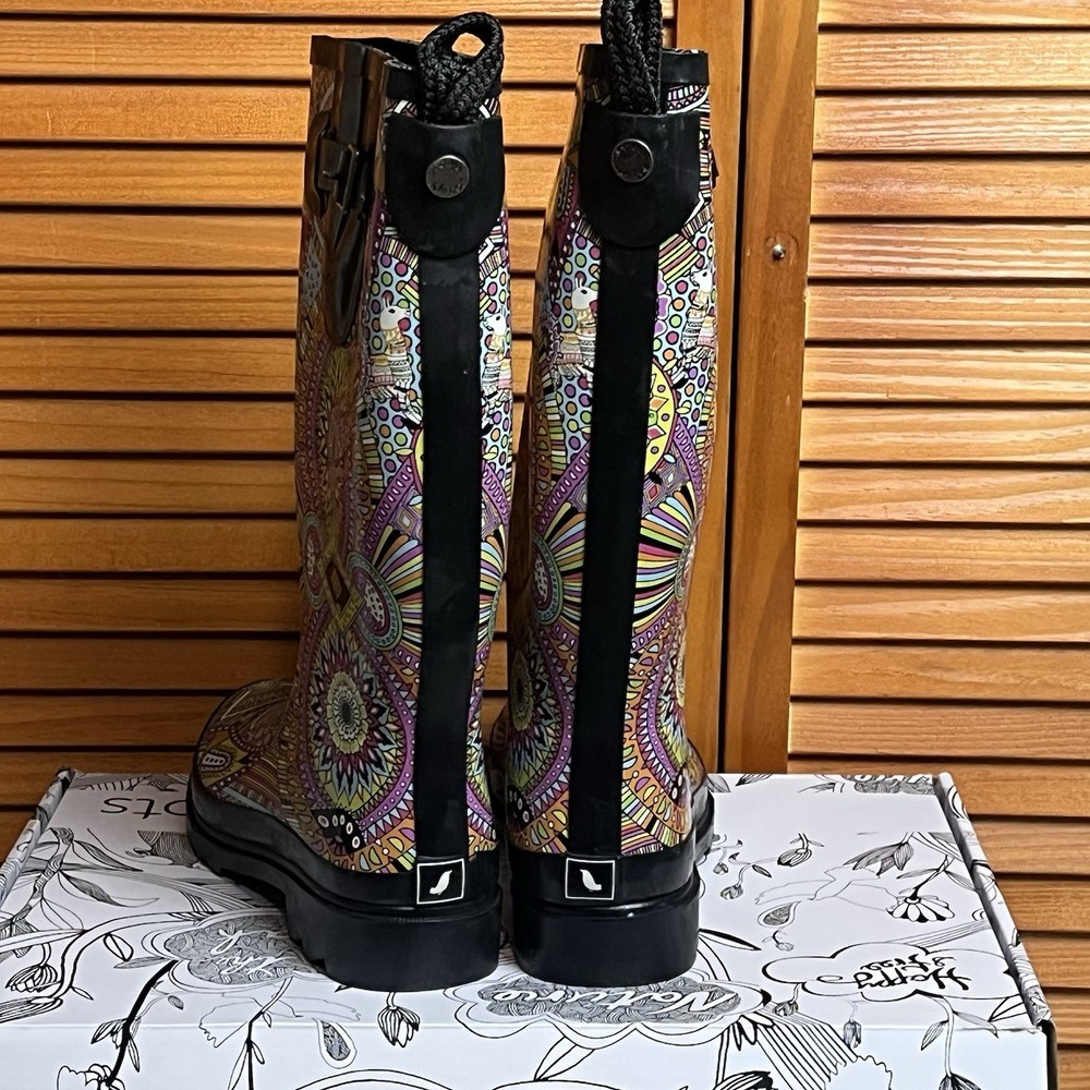 Sakroots Women's Multicolor Mandala Rain Boots Size 9