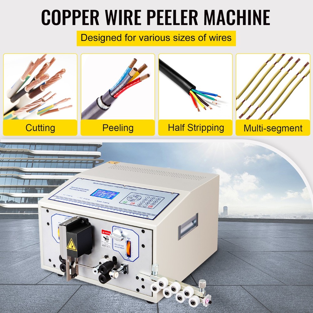 Automatic Computer Wire Stripping Machine Stripper 0.1-4.5mm² CE Cutting Peeling