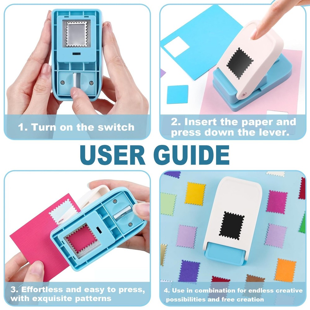 1X0.8inch Rectangular Postage Stamp Puncher Rectangle Lever Action Stamp Punc...
