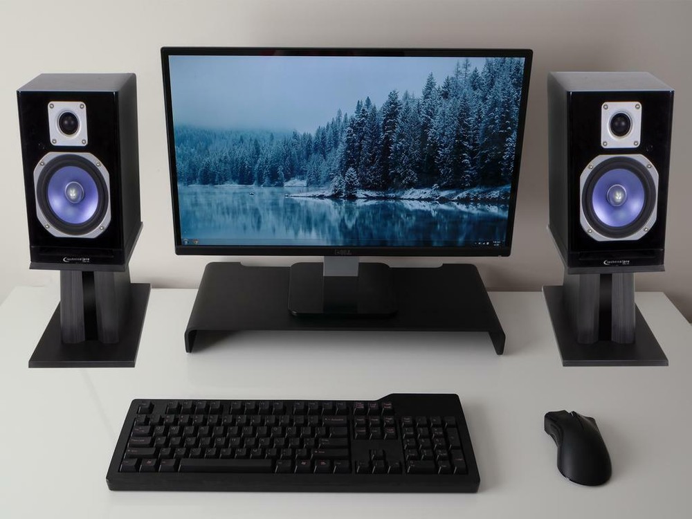 2 Technical Pro Game Twitch Streaming Desktop Computer Speaker Stands For Gaming