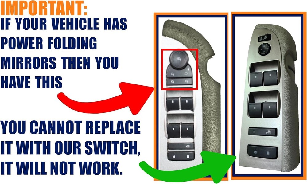 Chevrolet Silverado Window Master Switch Gray Bezel, Lock & Mirror 2010-2013