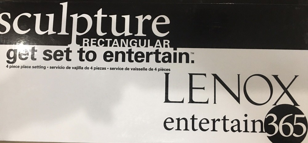 LENOX 365 SCULPTURE RECTANGULAR 4pc WHITE BNIB RARE $100
