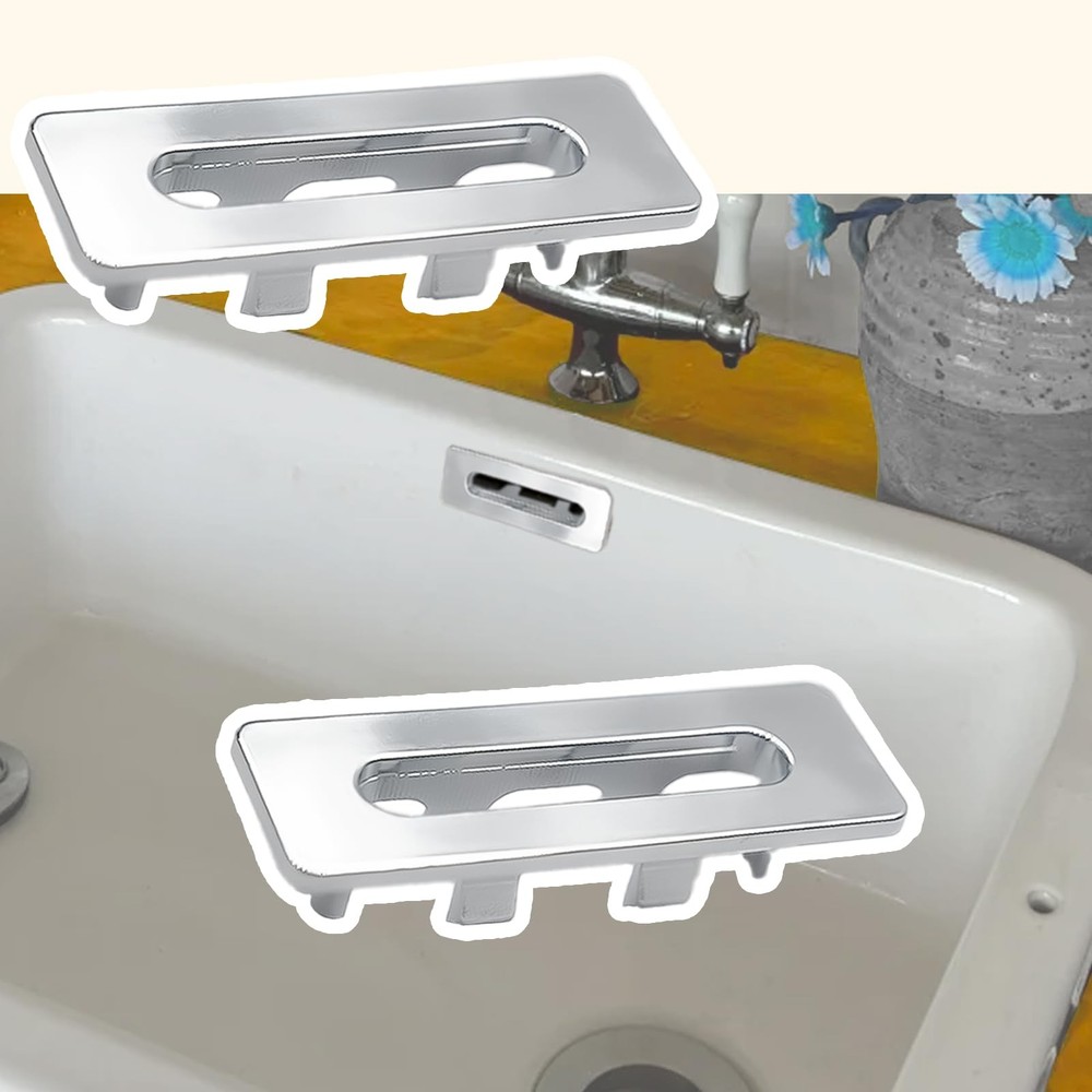 4 Pack Bathroom Sink Overflow Cover Kitchen Basin Trim Hole Insert Cap Plastic