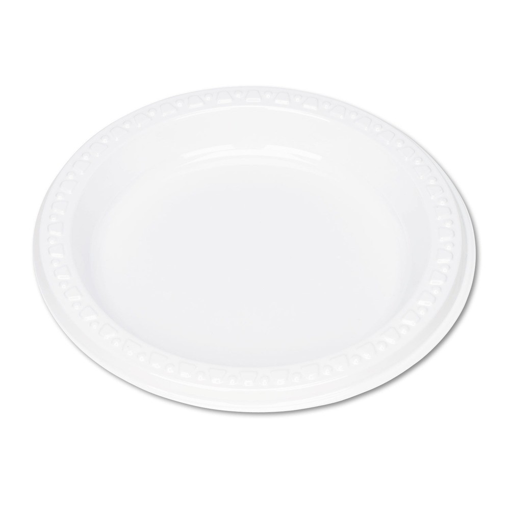 Tablemate 6644WH 6" Diameter Plastic Dinnerware Plates - White (125/PK) New