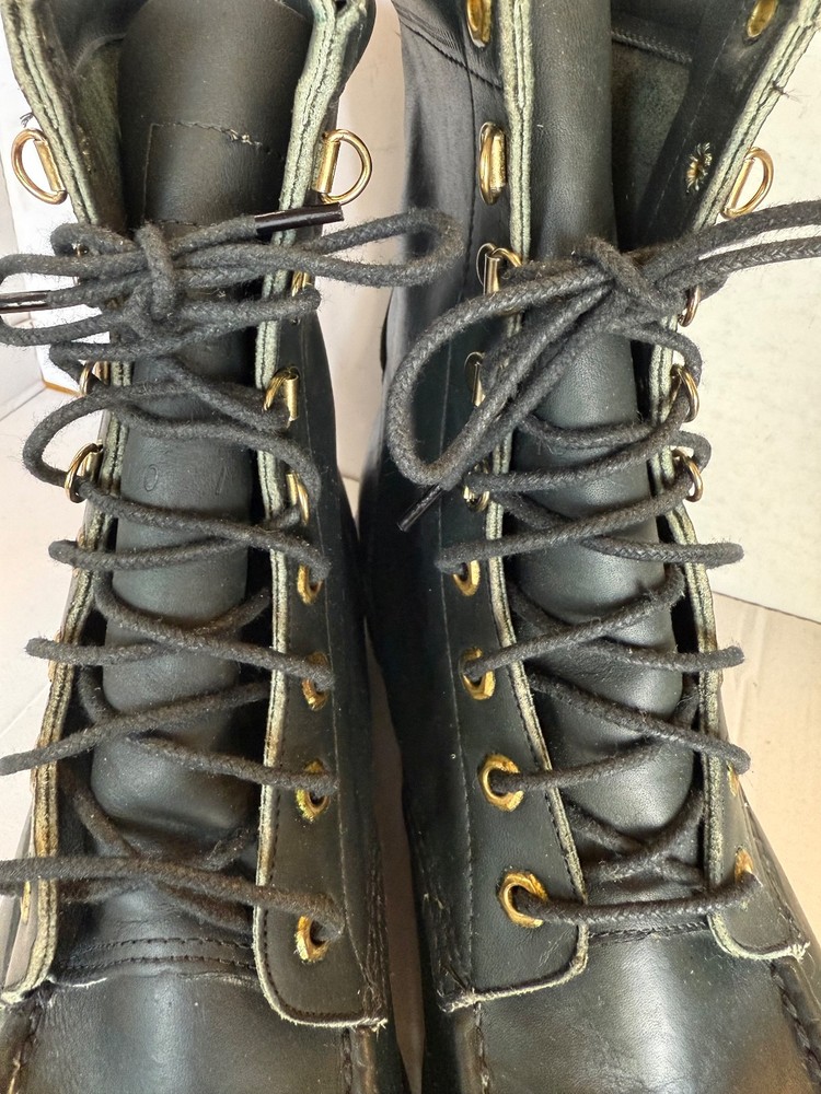 Chippewa Black Leather Highlander Work Boots - Vibram Men's Size 10D With Box