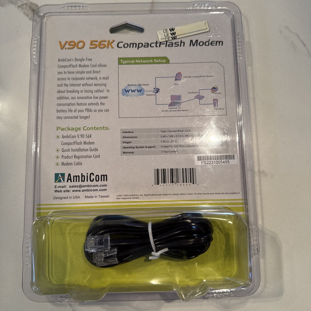 AmbiCom CF56M-EZ (CF56MEZ) 56 Kbps Modem