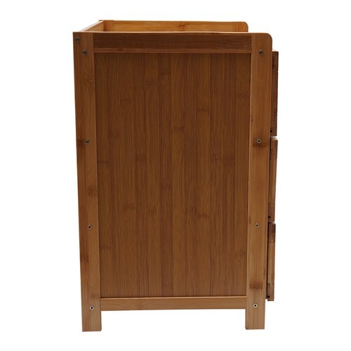 Nightstand with Drawers, Mid-Century Modern Bamboo Accent Sofa Side Table