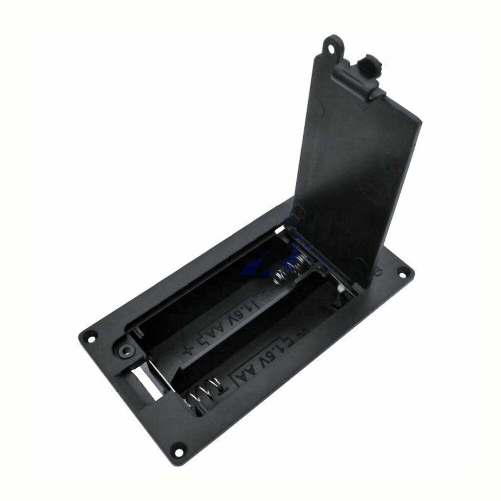 4Pcs Twin/2X/Two AA Panel Mount Battery Holder Case Box 3V w/Power Switch & Wire
