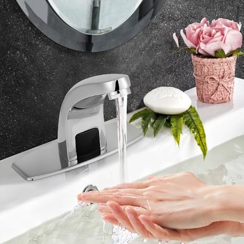 Touchless Bathroom Faucet - Automatic Sensor Motion Activated Hands-Free Tap, Mi