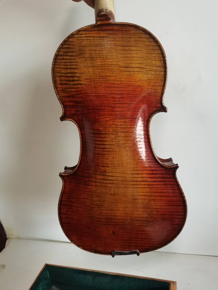 Master 4/4 violin Stradi model 1pc Solid flamed maple back spruce top 0225