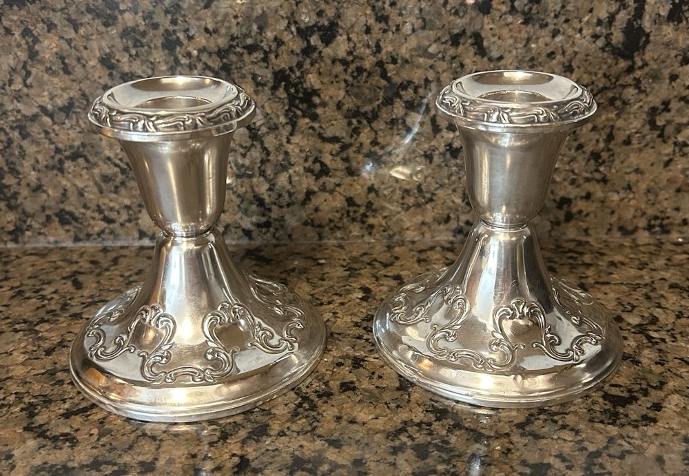 Gorham Weighted Sterling Chantilly Candlesticks #1411