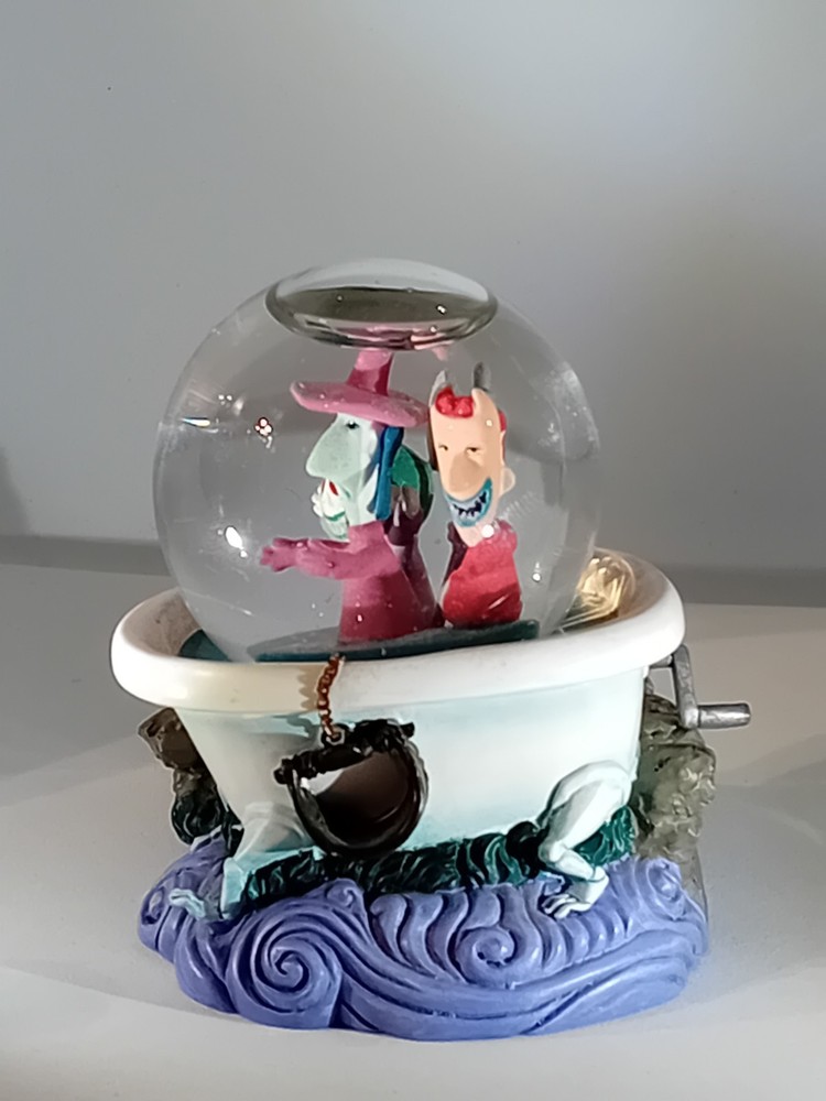 Small Disney Store Nightmare Before Christmas Snowglobe Lock Shock & Barrel