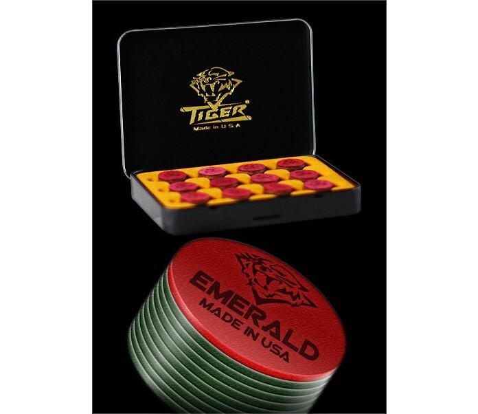 Tiger Emerald Laminated Pool Cue Tip 14mm Qty 1 Tip
