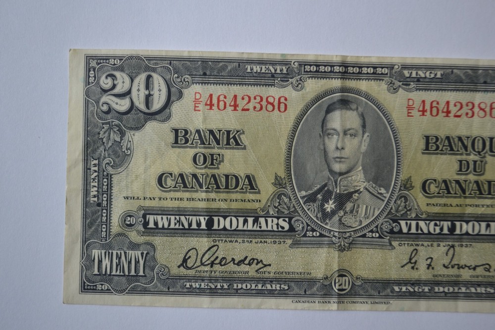 Canada 1937 $20 Bill Circulated