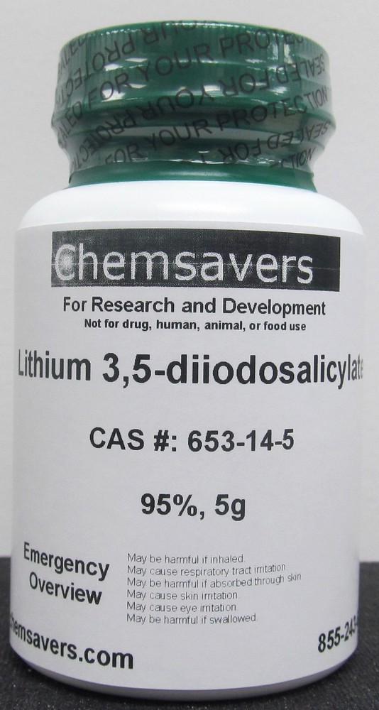 Lithium 3,5-diiodosalicylate, 95%, 5g