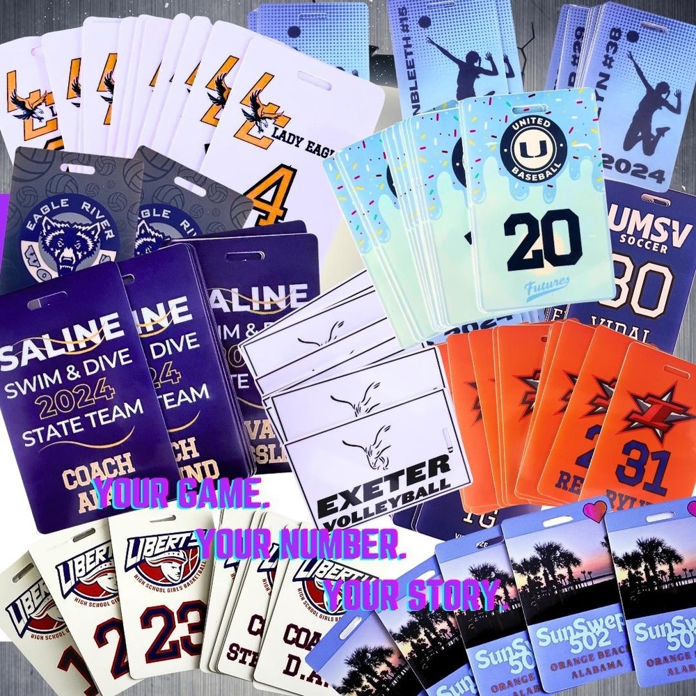 Custom Sports Bag Tags – Personalized Name, Team & Number