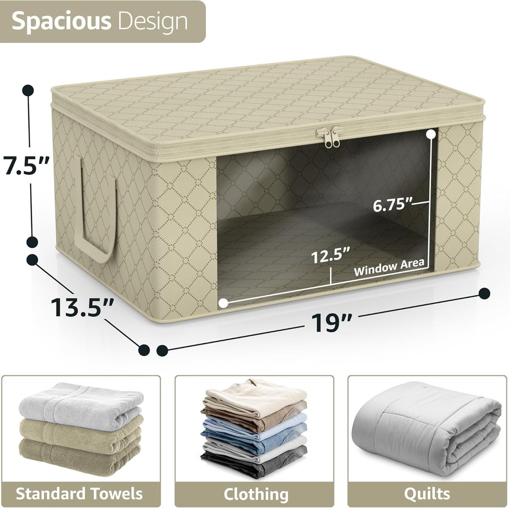Clothes Storage Bags Foldable Blanket Bins Organizing Bedroom Medium