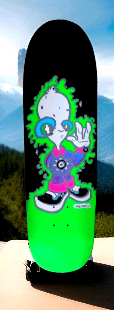 John Montessi Reach Out Flocked Signed Skateboard Deck