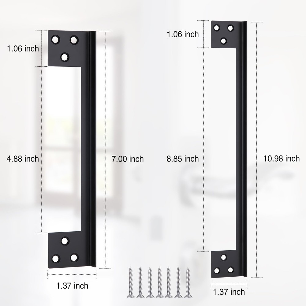 Door Latch Guard Home Security Lock Plate, Outswing 11" - 1pack, Black