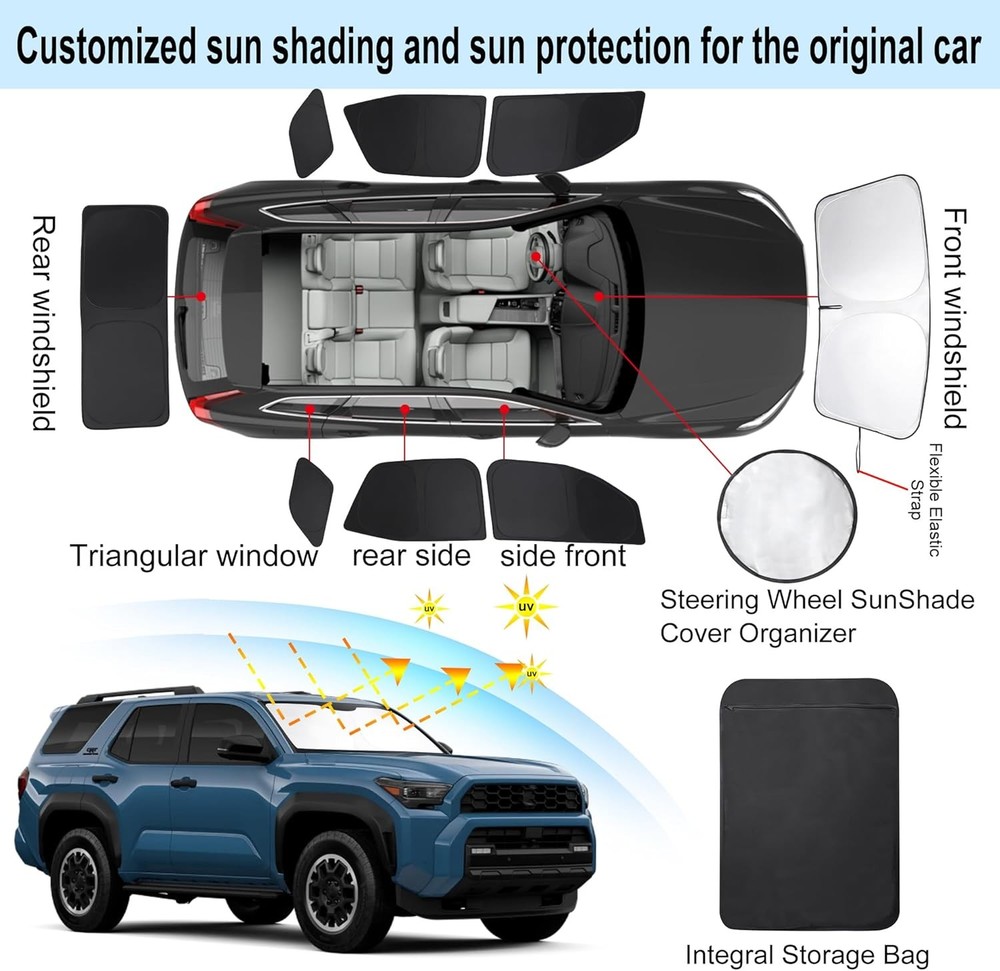 Windshield Sun Shade Car Windshield Foldable Full Windows Coverage Custom Fit fo