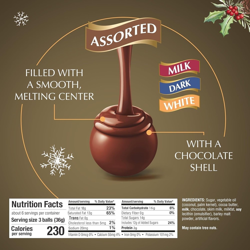 LINDOR Assorted Chocolate Candy Truffles Modern Gift Box, Assorted Chocolate ...