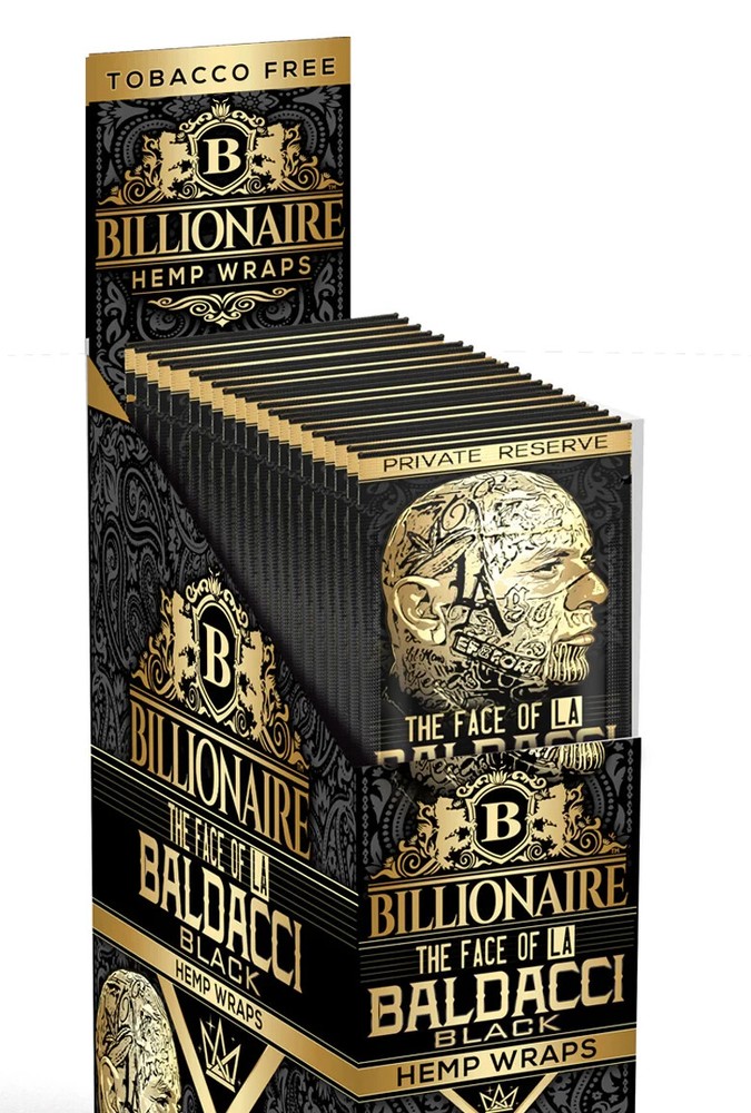 Billionaire Herbal Baldacci Black Wrap Organic Rolling Paper 50 Wrap Full BOX