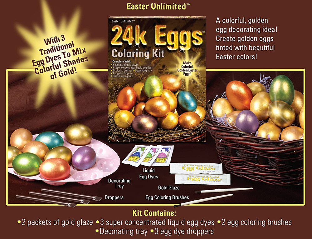 Egg Coloring Dye Kit 24 Karat Easter Egg Coloring Kit -5 Egg Coloring Tablets