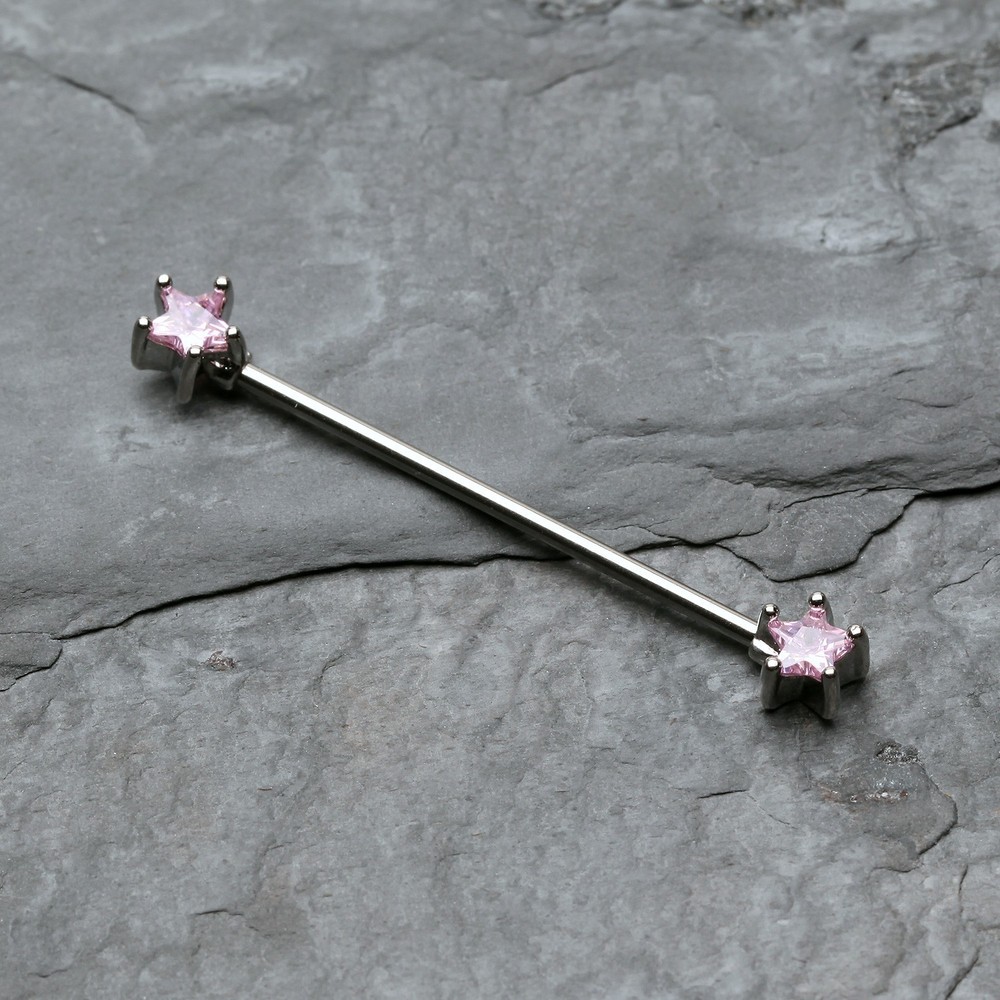 Star Sparkle Industrial Barbell 14ga