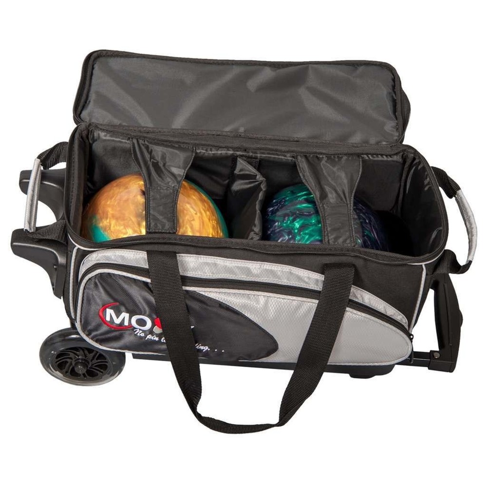 Moxy Blade Premium Double Roller Bowling Bag- Silver/Black