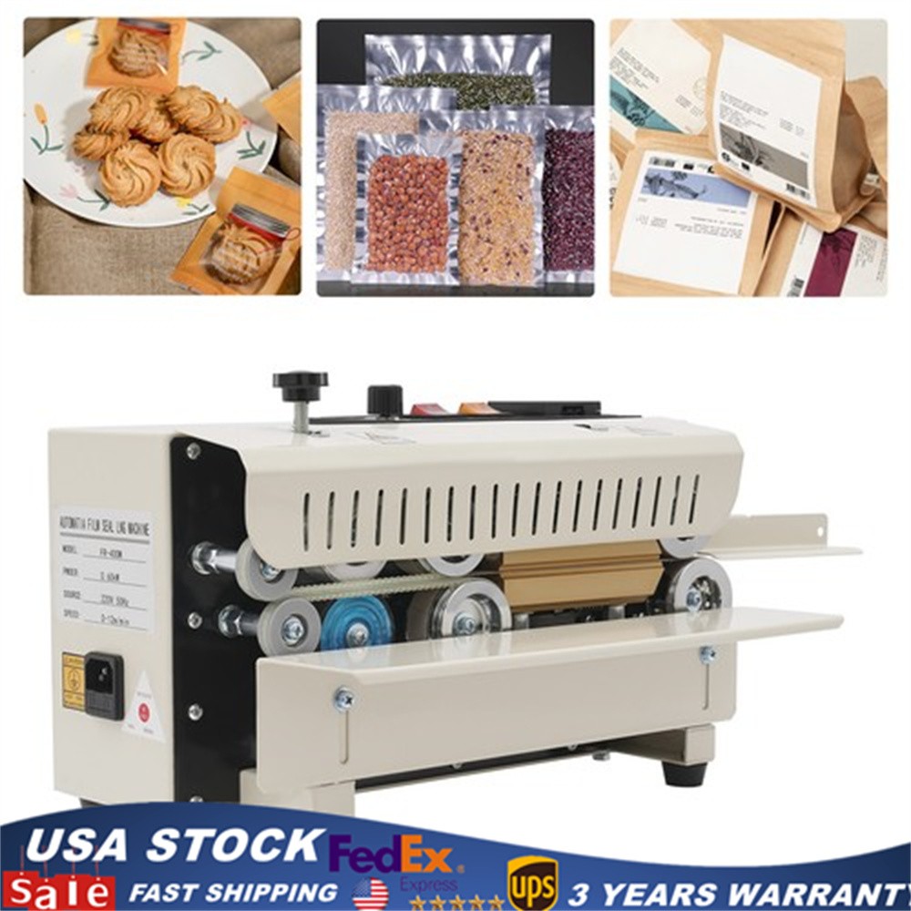 Automatic Continuous Band Sealer 600W Horizontal Bag Sealing Machine LED 110V