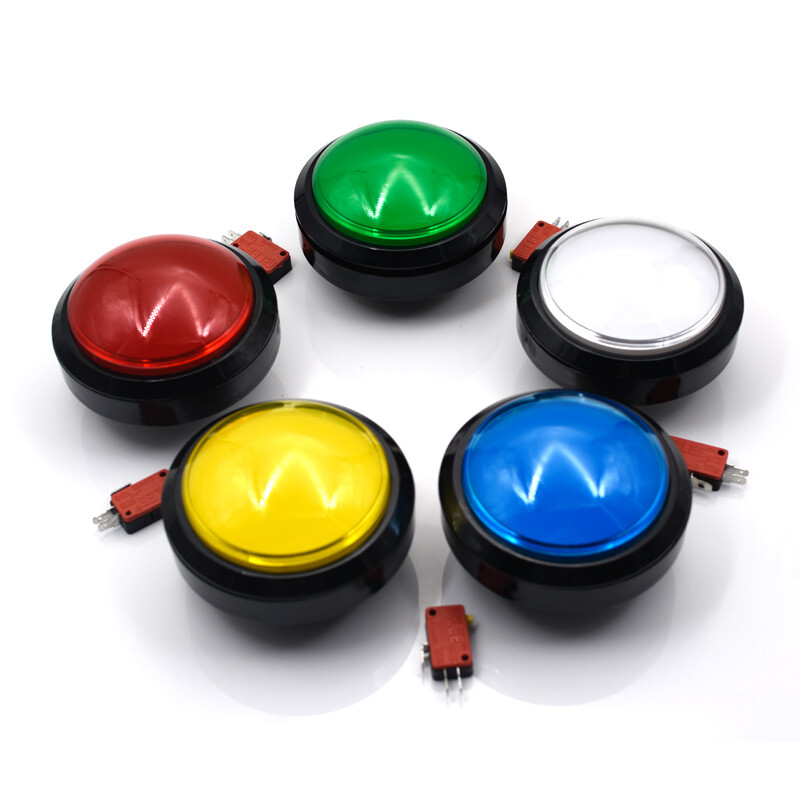5×100mm Arcade Button LED Dome Illuminated with Microswitch Pop Music JAMMA MAME