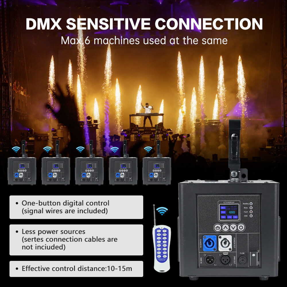 2X 800W Spray Down Firework Cold Spark Machine Waterfall Sparkler Remote Control