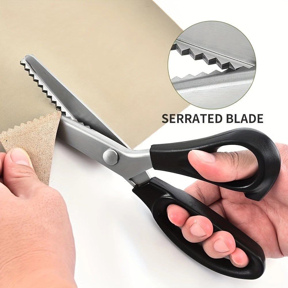 Pinking Shears for Fabric Cutting, 9 Inch Zig Zag Scissors, Professional Sewi