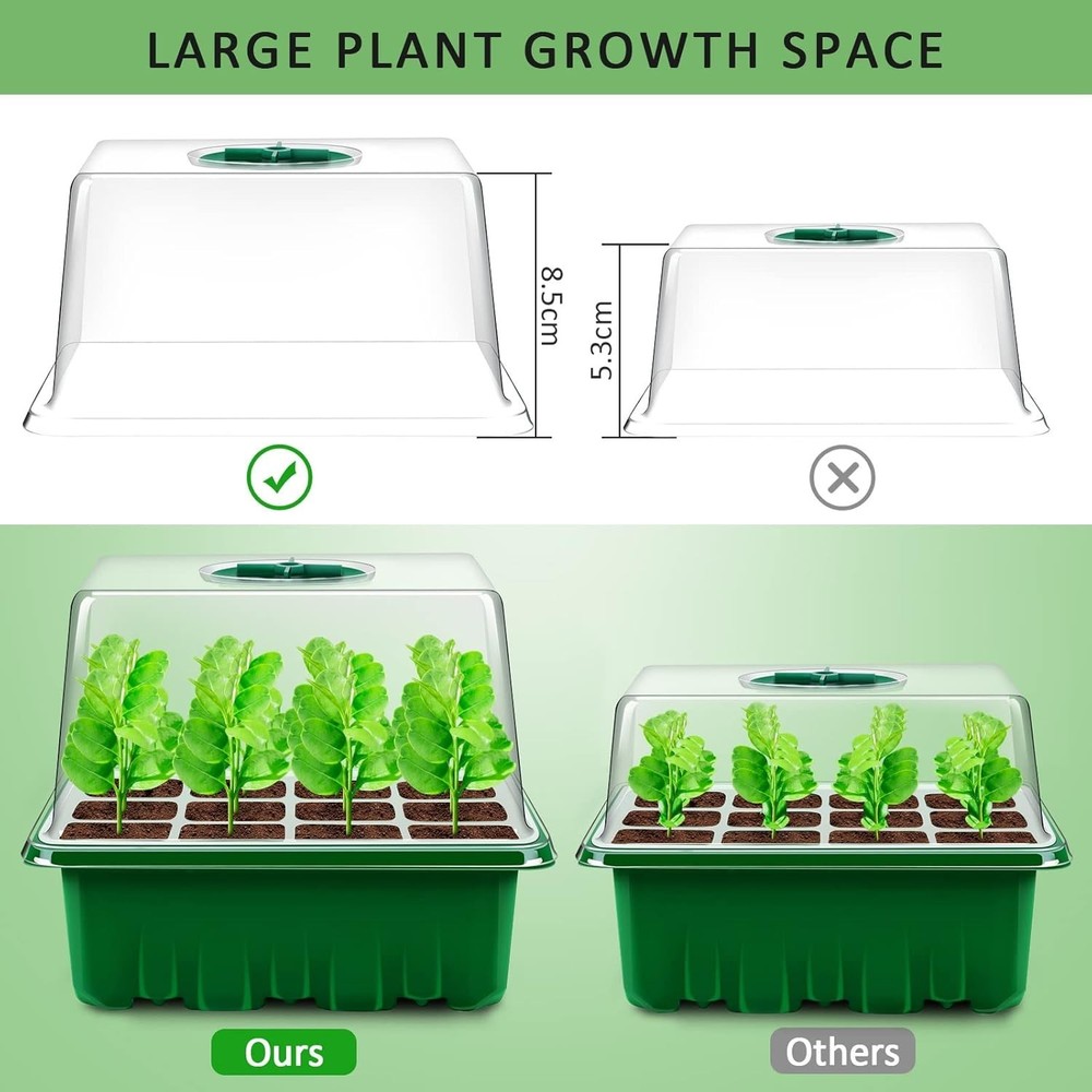 Seed Starter Tray, 10 Pack 120 Cells Thicken Seed Starter Kit with Heightened...