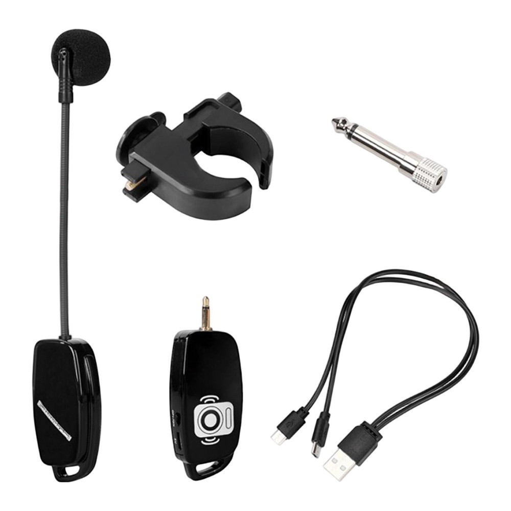 Cordless Flute Microphone 164ft Range Condenser Mic Receiver Transmitter for