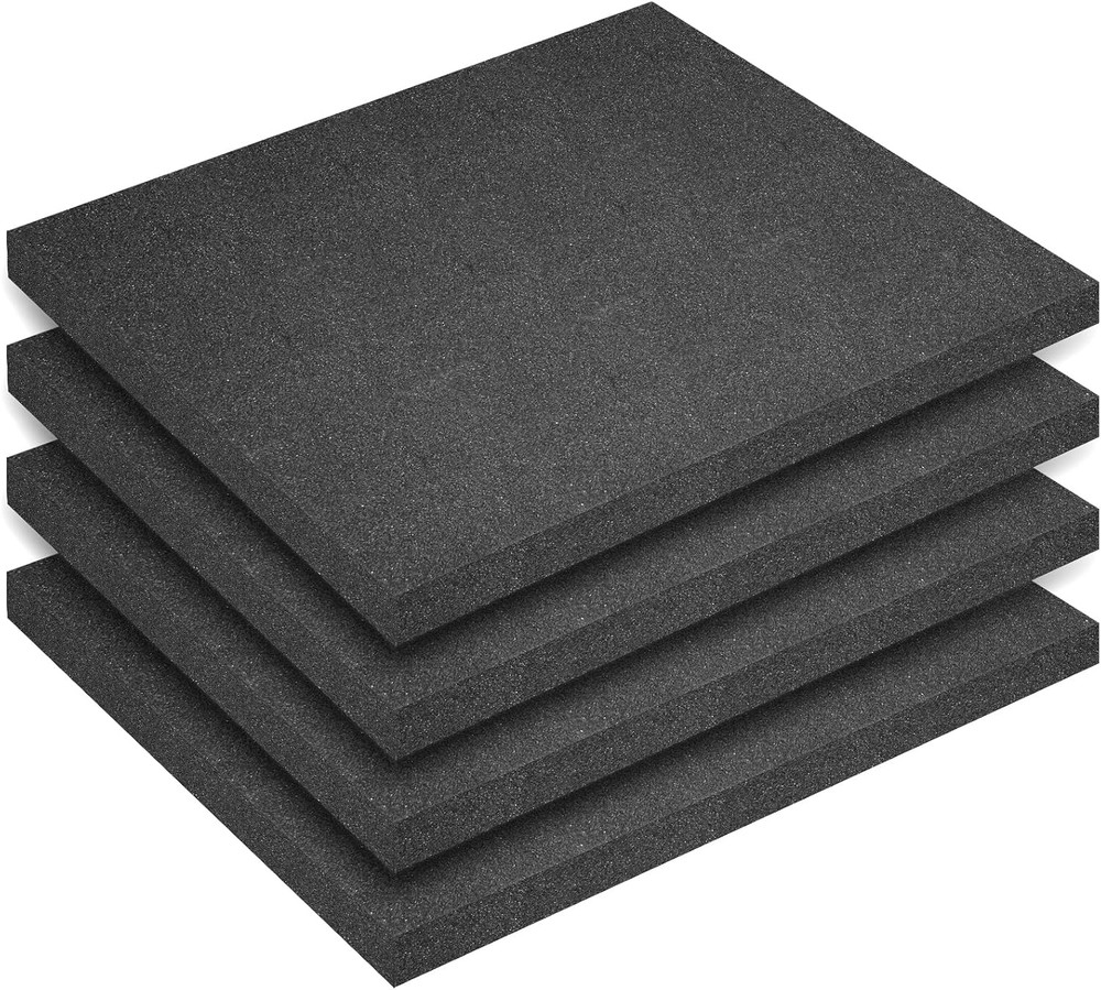 4-Pack Polyurethane Foam Sheets – 16" x 12" x 0.5" Customizable Packing Foam