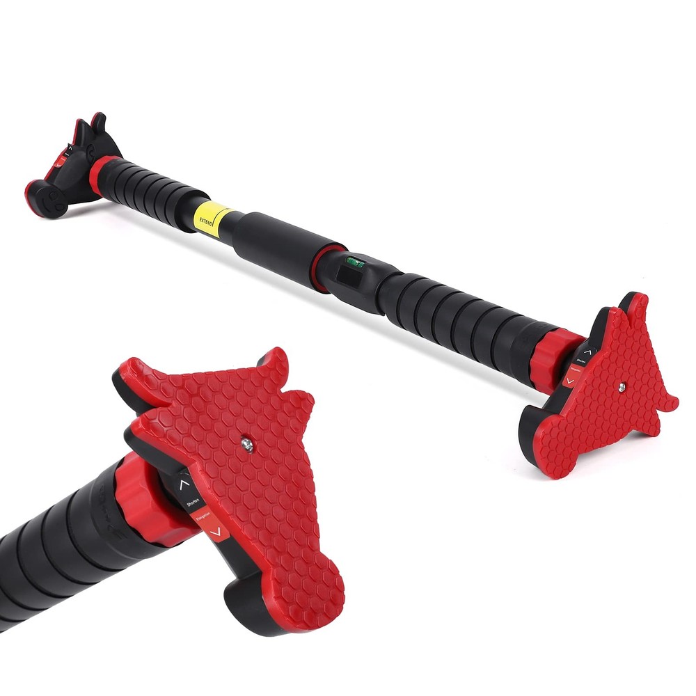 27-42in Adjustable Pull Up Bar for Doorway Without Screws, Pull Up Bar with L...