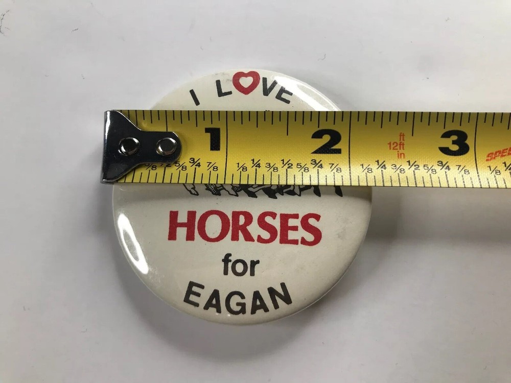 Pin /Button Vintage 2 1/4”I Love Horses For Eagan Pinback