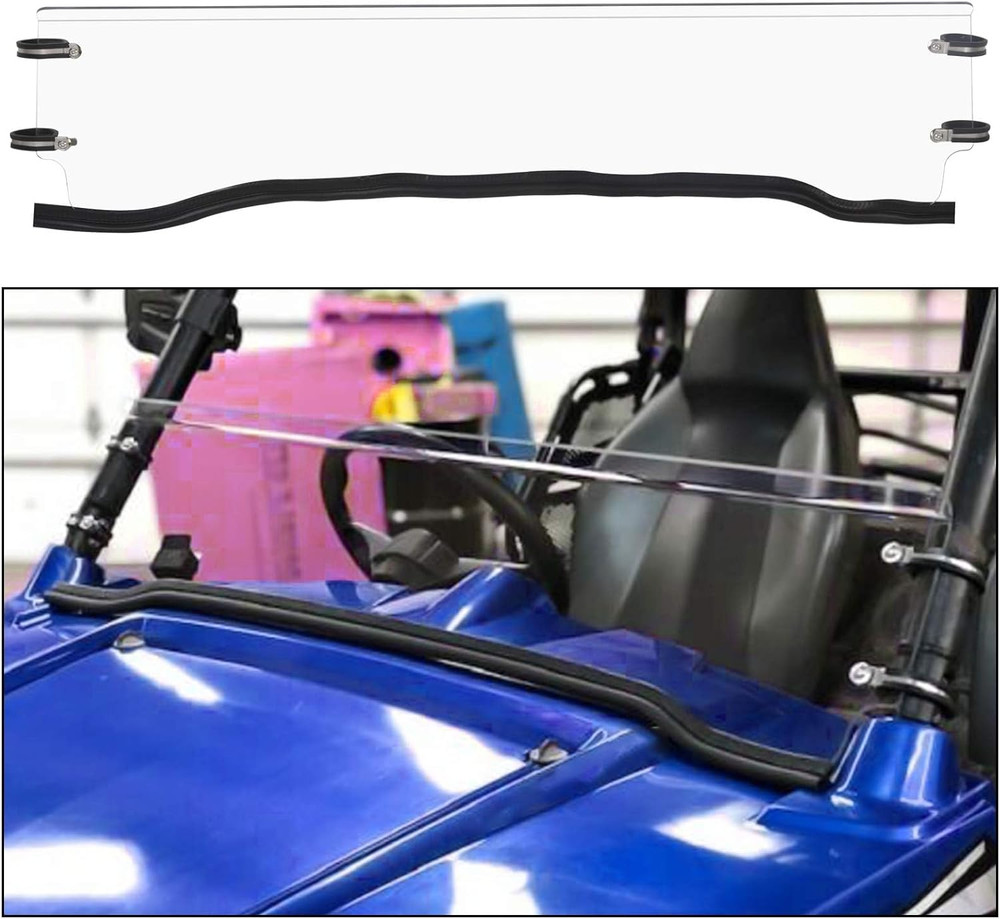 Clear Half Windshield Polycarbonate Compatible with Polaris 2008-2013 RZR 800...